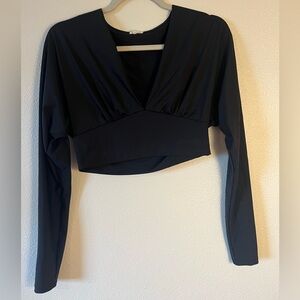 Garage black cropped long sleeve